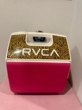 RVCA Pink and Yellow Leopard Portable Speaker Cooler